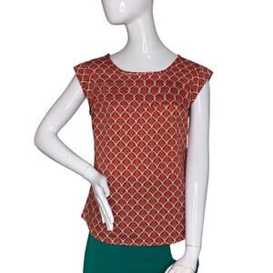 The Limited Top Sleeveless Geometric Patterns Print Red Black and White Size XS